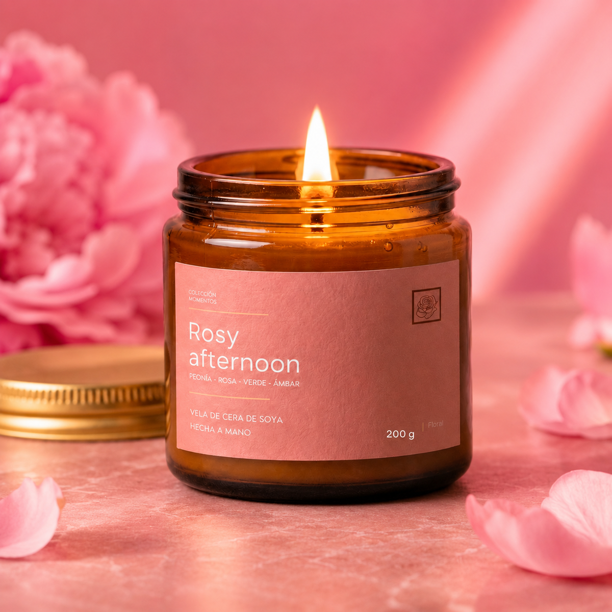 Vela de Soya: Rosy Afternoon (floral y femenina)
