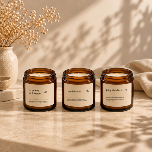 Pack 3 Velas de Soya aromáticas (220g c/u)